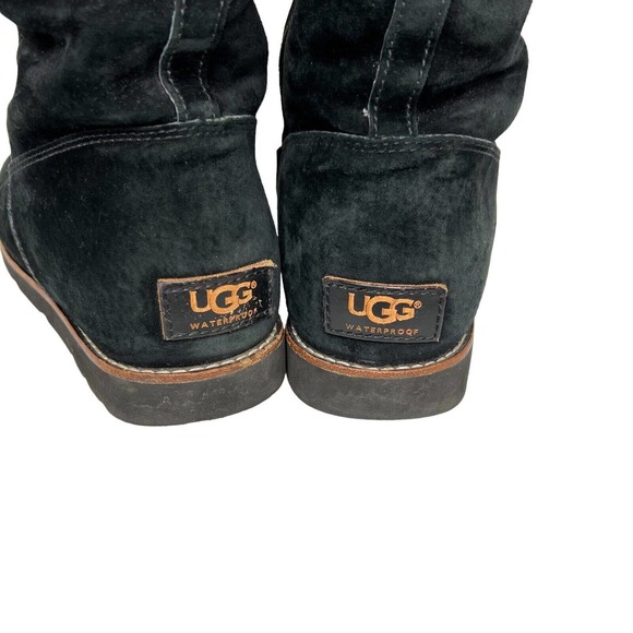 UGG Womens Black Waterproof Etta Tall Boot Platform Sole Shearling Interior Boot - Picture 7 of 9
